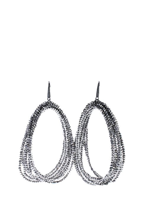 Grey large spinel bead hoop earrings from BRUNELLO CUCINELLI Brunello Cucinelli | MORW9LV75CH166